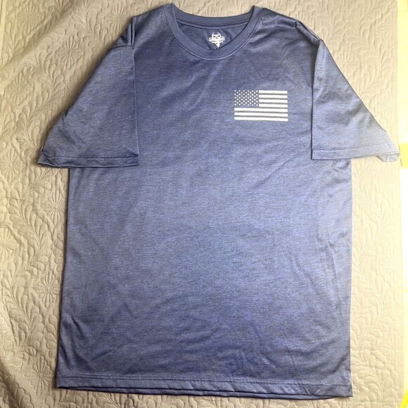 American Legends Stand Proud American Flag Navy Blue Black T-Shirt SZ L Unisex - Picture 4 of 7